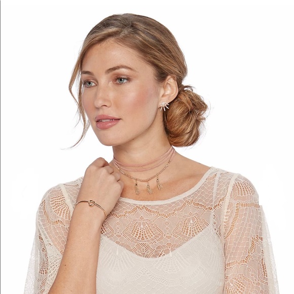 🌷LC Lauren Conrad Heart Knot Cuff Bracelet NWT - Picture 2 of 5